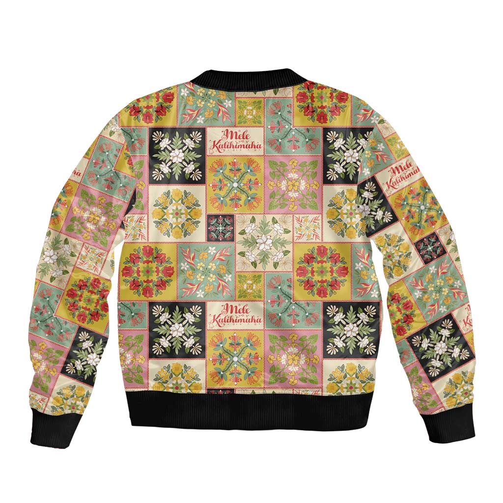 Mele Kalikimaka Hawaii Christmas Sleeve Zip Bomber Jacket Melemele Mama Seamless Floral Motif LT9 - Polynesian Pride