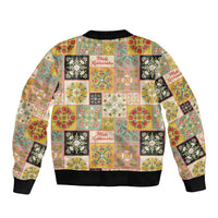 Mele Kalikimaka Hawaii Christmas Sleeve Zip Bomber Jacket Melemele Mama Seamless Floral Motif LT9 - Polynesian Pride