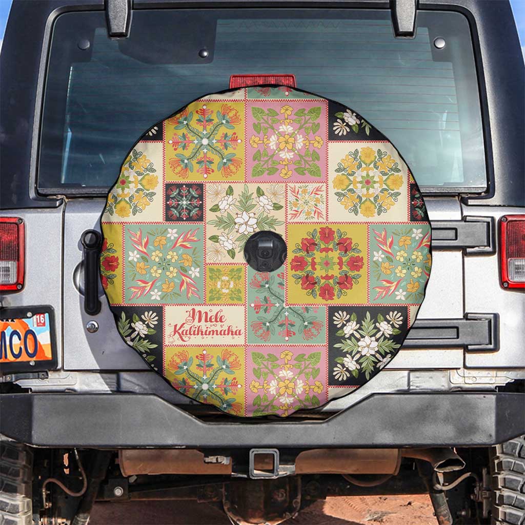 Mele Kalikimaka Hawaii Christmas Spare Tire Cover Melemele Mama Seamless Floral Motif - Polynesian Pride
