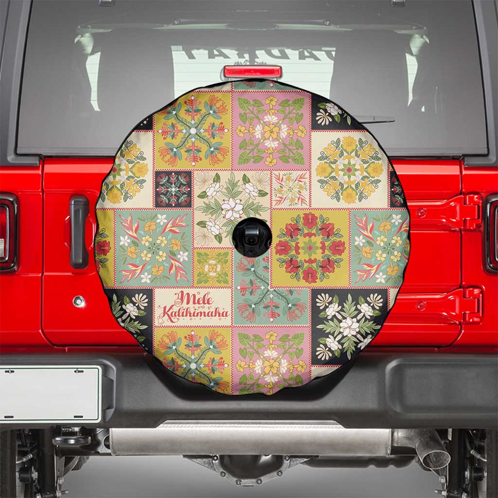 Mele Kalikimaka Hawaii Christmas Spare Tire Cover Melemele Mama Seamless Floral Motif - Polynesian Pride