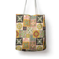 Mele Kalikimaka Hawaii Christmas Tote Bag Melemele Mama Seamless Floral Motif - Polynesian Pride