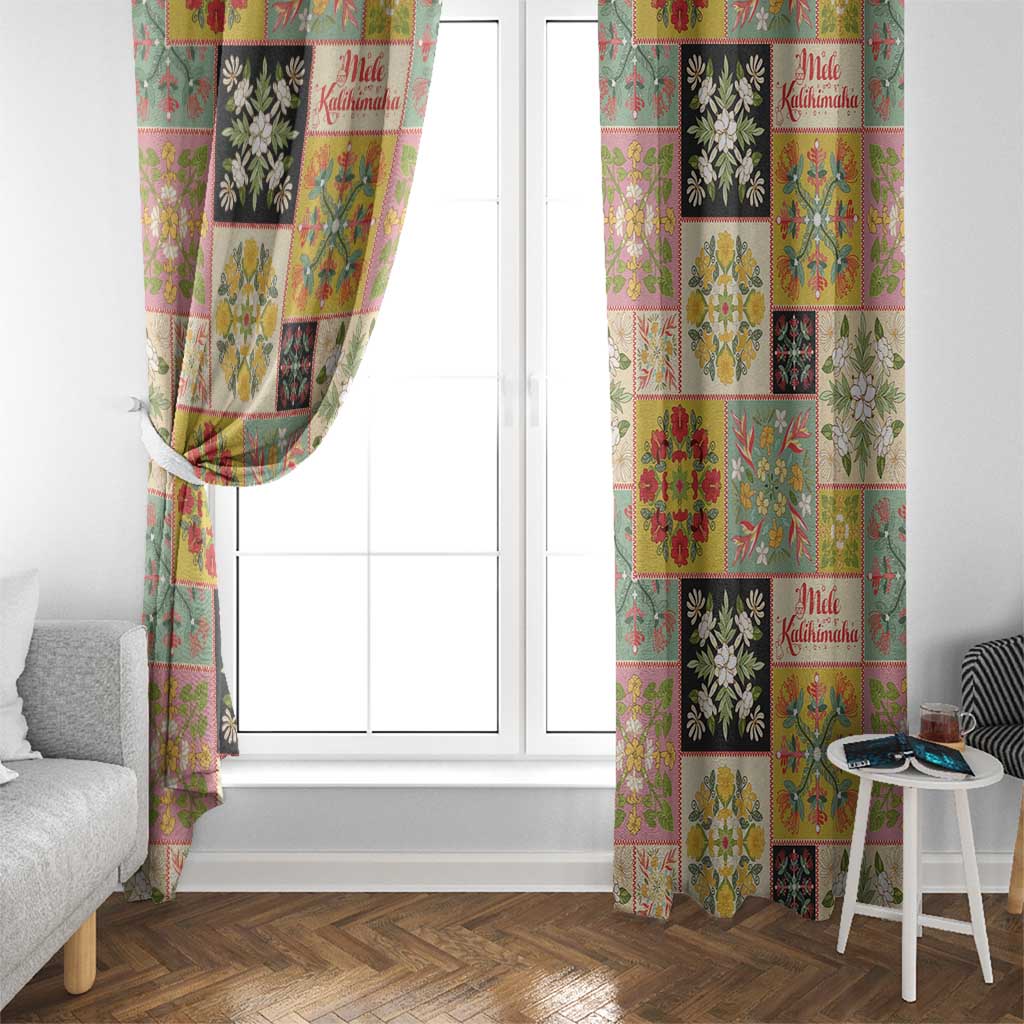 Mele Kalikimaka Hawaii Christmas Window Curtain Melemele Mama Seamless Floral Motif LT9 - Polynesian Pride