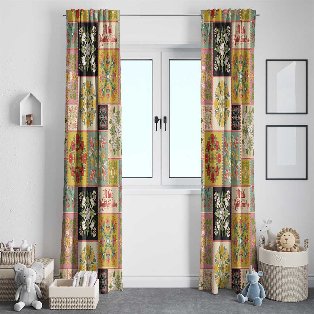 Mele Kalikimaka Hawaii Christmas Window Curtain Melemele Mama Seamless Floral Motif LT9 - Polynesian Pride