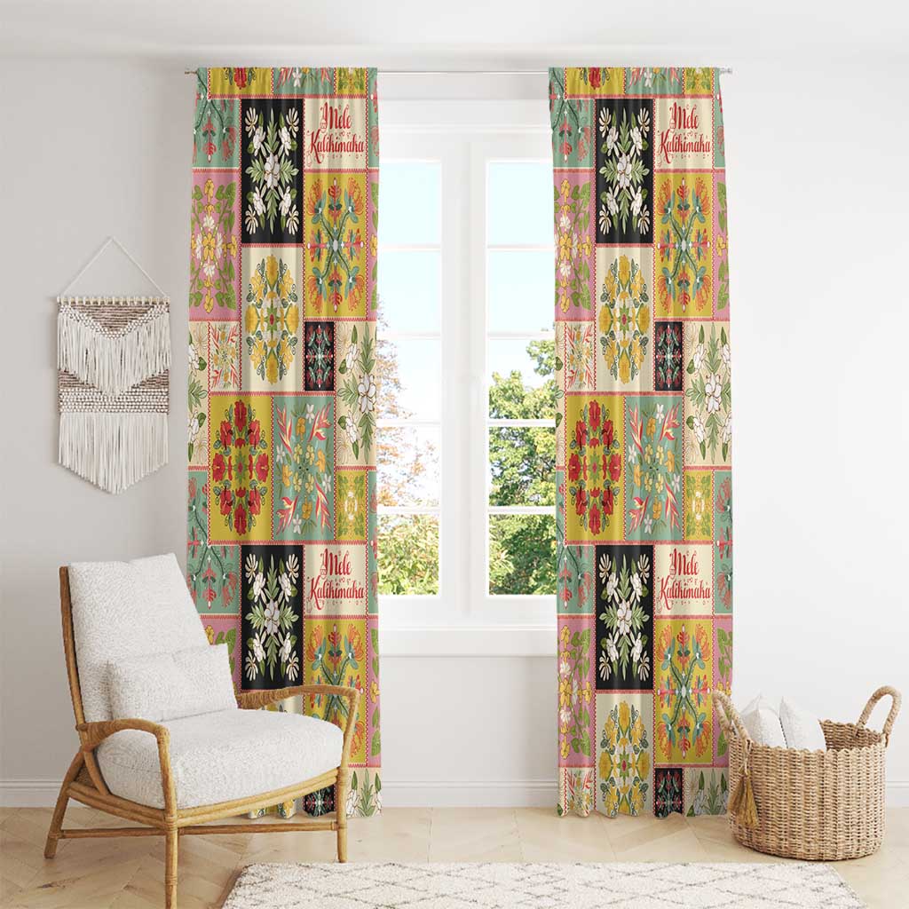 Mele Kalikimaka Hawaii Christmas Window Curtain Melemele Mama Seamless Floral Motif LT9 - Polynesian Pride