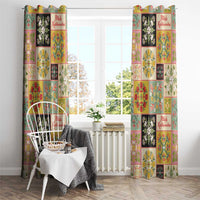 Mele Kalikimaka Hawaii Christmas Window Curtain Melemele Mama Seamless Floral Motif LT9 - Polynesian Pride
