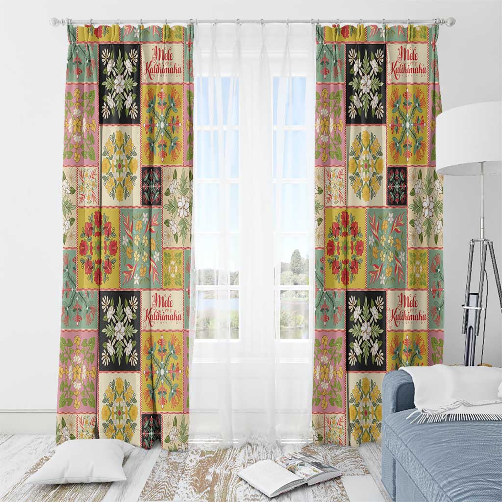 Mele Kalikimaka Hawaii Christmas Window Curtain Melemele Mama Seamless Floral Motif LT9 - Polynesian Pride