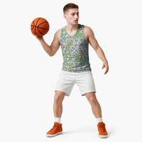 Mele Kalikimaka Hawaii Christmas Basketball Jersey Omaomao Seamless Floral Motif LT9 - Polynesian Pride