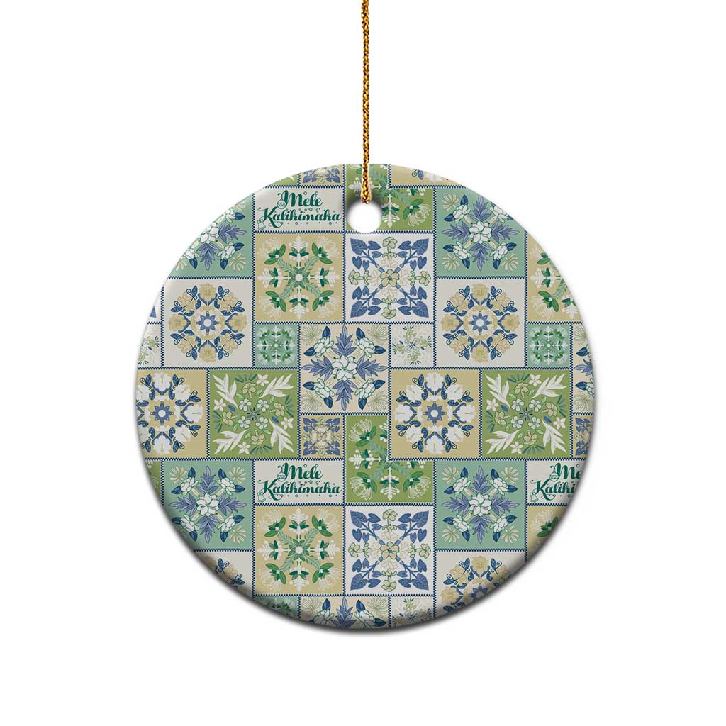 Mele Kalikimaka Hawaii Christmas Ceramic Ornament Omaomao Seamless Floral Motif - Polynesian Pride