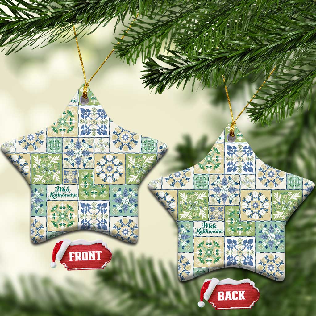 Mele Kalikimaka Hawaii Christmas Ceramic Ornament Omaomao Seamless Floral Motif - Polynesian Pride