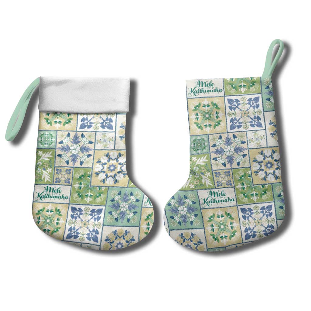 Mele Kalikimaka Hawaii Christmas Stocking Omaomao Seamless Floral Motif - Polynesian Pride