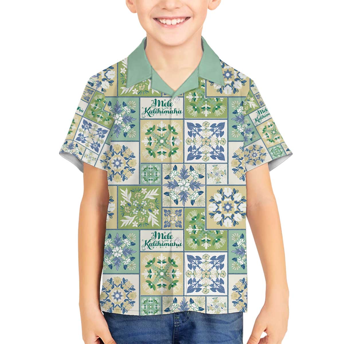 Mele Kalikimaka Hawaii Christmas Family Matching Off The Shoulder Long Sleeve Dress and Hawaiian Shirt Omaomao Seamless Floral Motif - Polynesian Pride