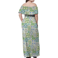 Mele Kalikimaka Hawaii Christmas Family Matching Off Shoulder Maxi Dress and Hawaiian Shirt Omaomao Seamless Floral Motif - Polynesian Pride