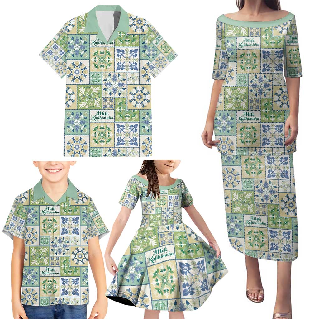 Mele Kalikimaka Hawaii Christmas Family Matching Puletasi and Hawaiian Shirt Omaomao Seamless Floral Motif LT9 - Polynesian Pride
