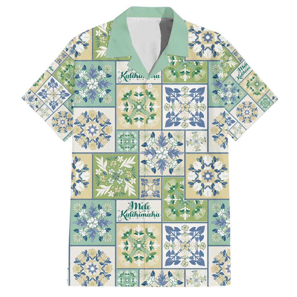 Mele Kalikimaka Hawaii Christmas Family Matching Puletasi and Hawaiian Shirt Omaomao Seamless Floral Motif LT9 Dad's Shirt - Short Sleeve Green - Polynesian Pride