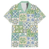 Mele Kalikimaka Hawaii Christmas Family Matching Puletasi and Hawaiian Shirt Omaomao Seamless Floral Motif LT9 Dad's Shirt - Short Sleeve Green - Polynesian Pride