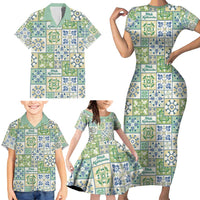 Mele Kalikimaka Hawaii Christmas Family Matching Short Sleeve Bodycon Dress and Hawaiian Shirt Omaomao Seamless Floral Motif - Polynesian Pride