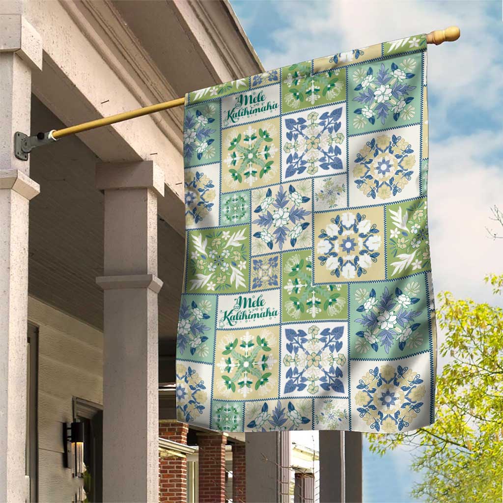 Mele Kalikimaka Hawaii Christmas Garden Flag Omaomao Seamless Floral Motif LT9 House Flag Green - Polynesian Pride