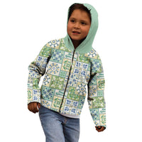 Mele Kalikimaka Hawaii Christmas Kid Hoodie Omaomao Seamless Floral Motif - Polynesian Pride