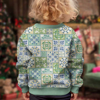 Mele Kalikimaka Hawaii Christmas Kid Ugly Christmas Sweater Omaomao Seamless Floral Motif - Polynesian Pride