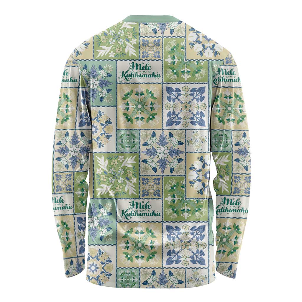 Mele Kalikimaka Hawaii Christmas Long Sleeve Shirt Omaomao Seamless Floral Motif LT9 - Polynesian Pride