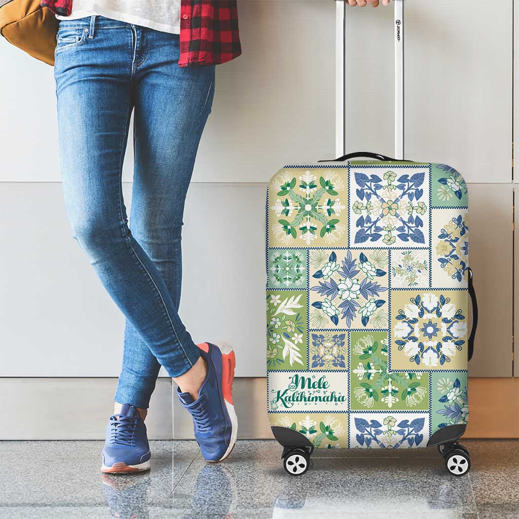 Mele Kalikimaka Hawaii Christmas Luggage Cover Omaomao Seamless Floral Motif - Polynesian Pride
