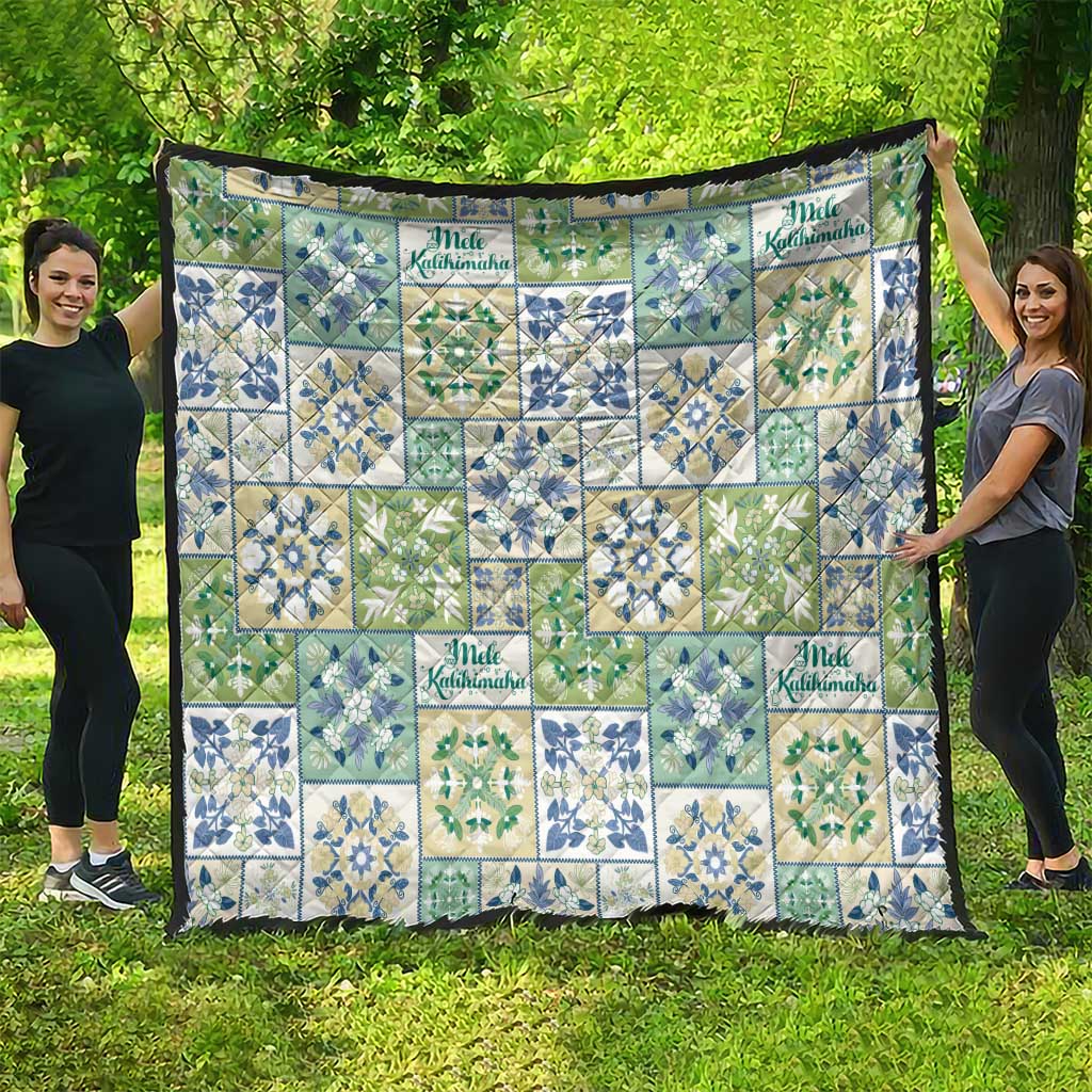 Mele Kalikimaka Hawaii Christmas Quilt Omaomao Seamless Floral Motif - Polynesian Pride