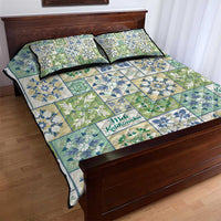 Mele Kalikimaka Hawaii Christmas Quilt Bed Set Omaomao Seamless Floral Motif - Polynesian Pride