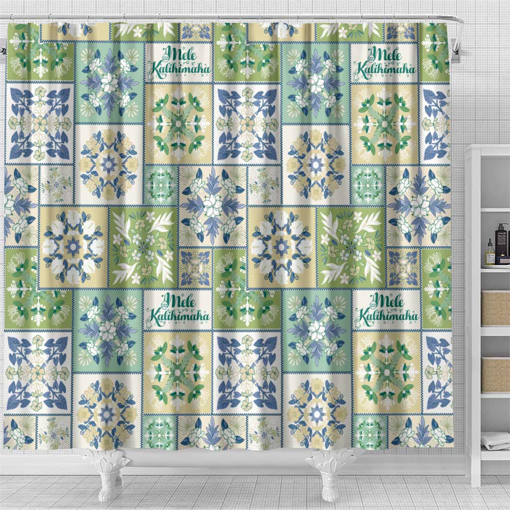 Mele Kalikimaka Hawaii Christmas Shower Curtain Omaomao Seamless Floral Motif LT9 - Polynesian Pride