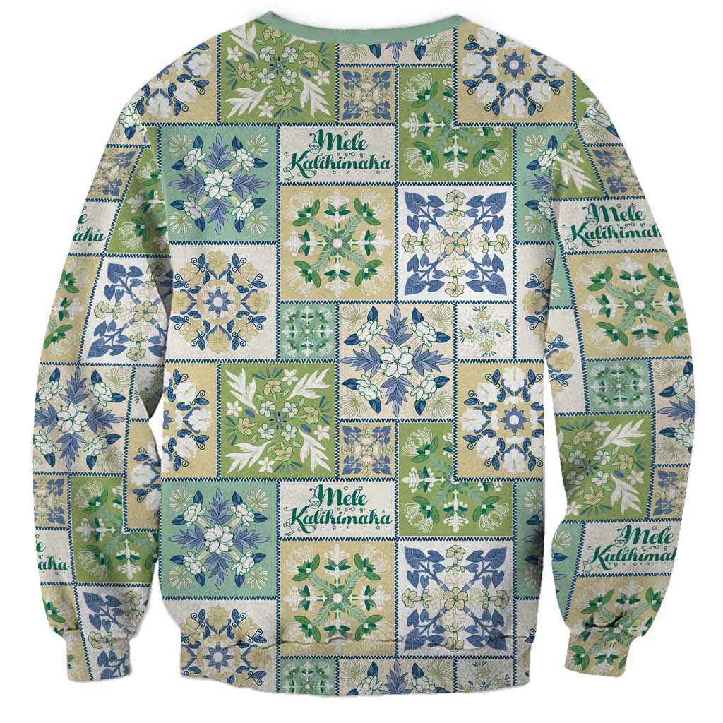 Mele Kalikimaka Hawaii Christmas Sweatshirt Omaomao Seamless Floral Motif - Polynesian Pride