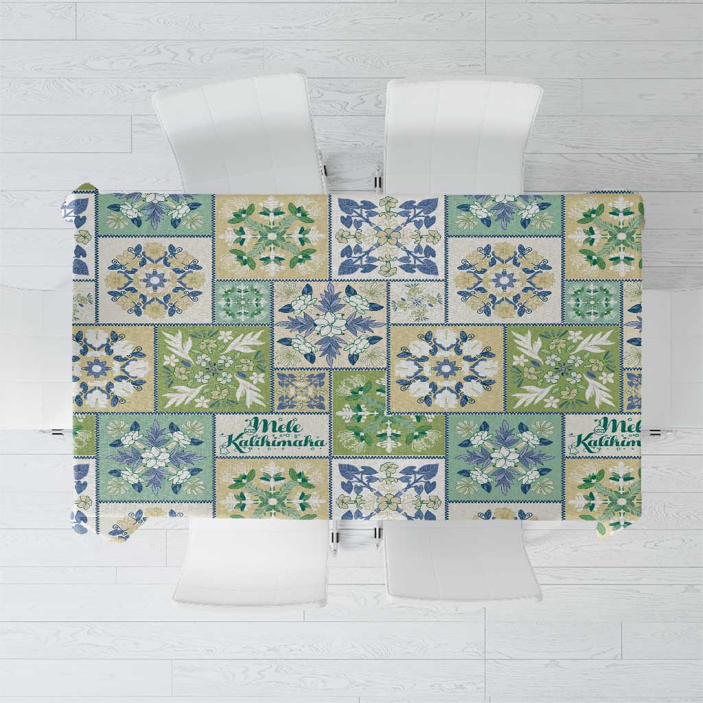 Mele Kalikimaka Hawaii Christmas Tablecloth Omaomao Seamless Floral Motif LT9 Green - Polynesian Pride