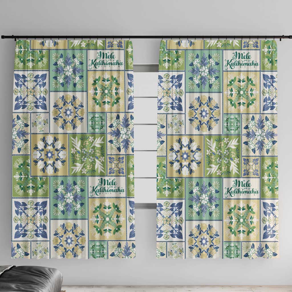 Mele Kalikimaka Hawaii Christmas Window Curtain Omaomao Seamless Floral Motif - Polynesian Pride