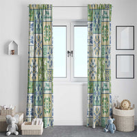 Mele Kalikimaka Hawaii Christmas Window Curtain Omaomao Seamless Floral Motif - Polynesian Pride