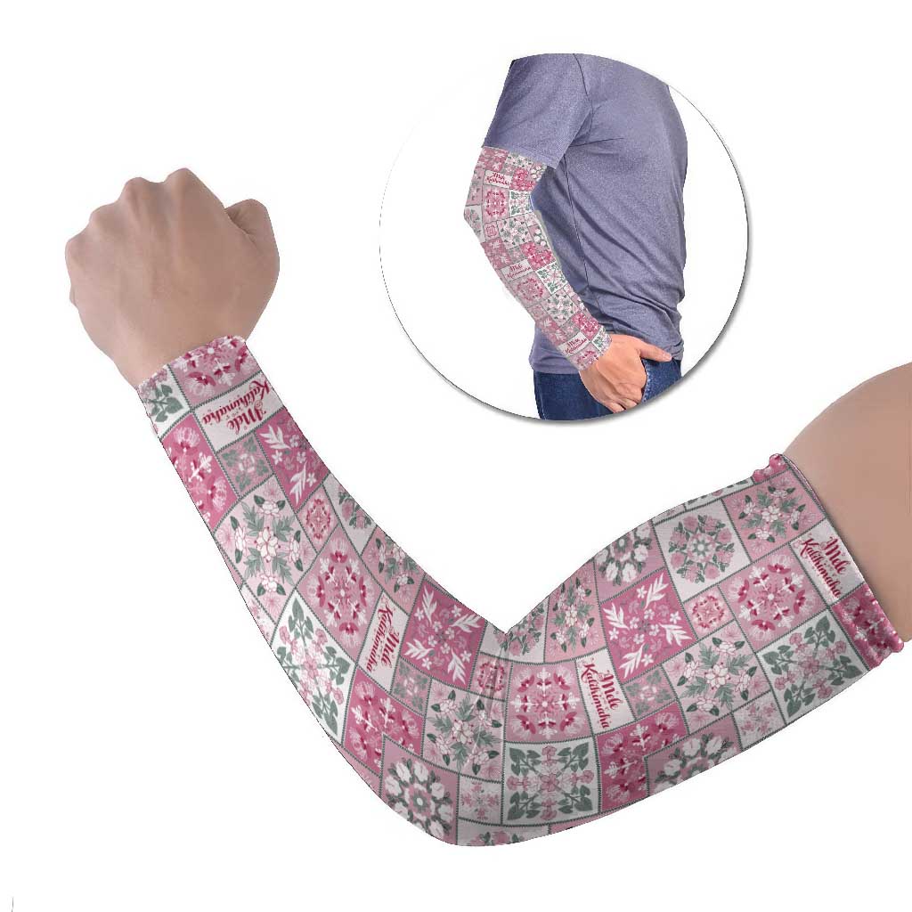Mele Kalikimaka Hawaii Christmas Arm Sleeves Akala Seamless Floral Motif - Polynesian Pride