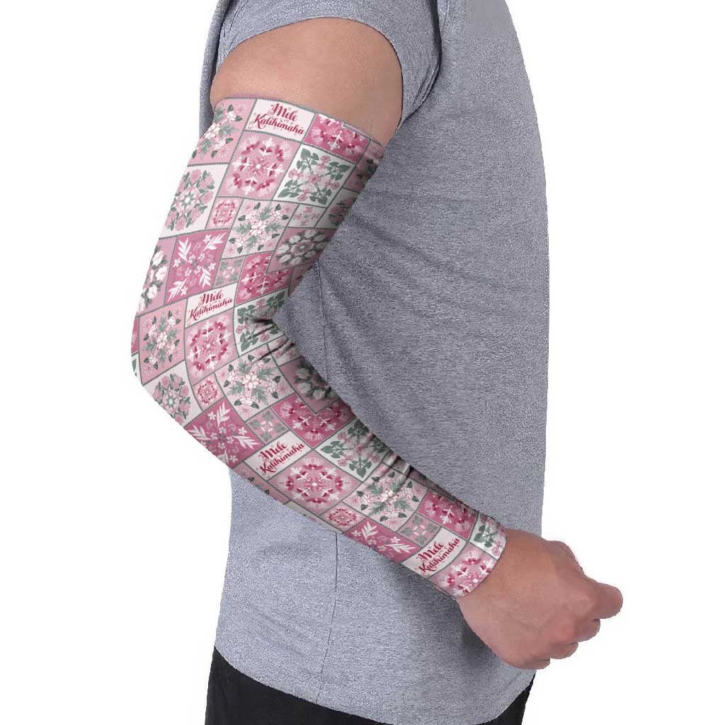 Mele Kalikimaka Hawaii Christmas Arm Sleeves Akala Seamless Floral Motif - Polynesian Pride