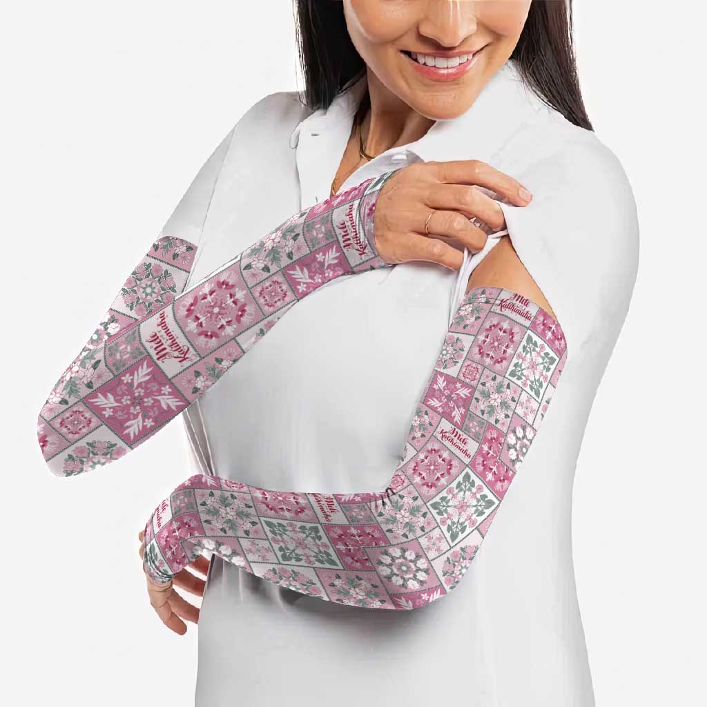 Mele Kalikimaka Hawaii Christmas Arm Sleeves Akala Seamless Floral Motif - Polynesian Pride