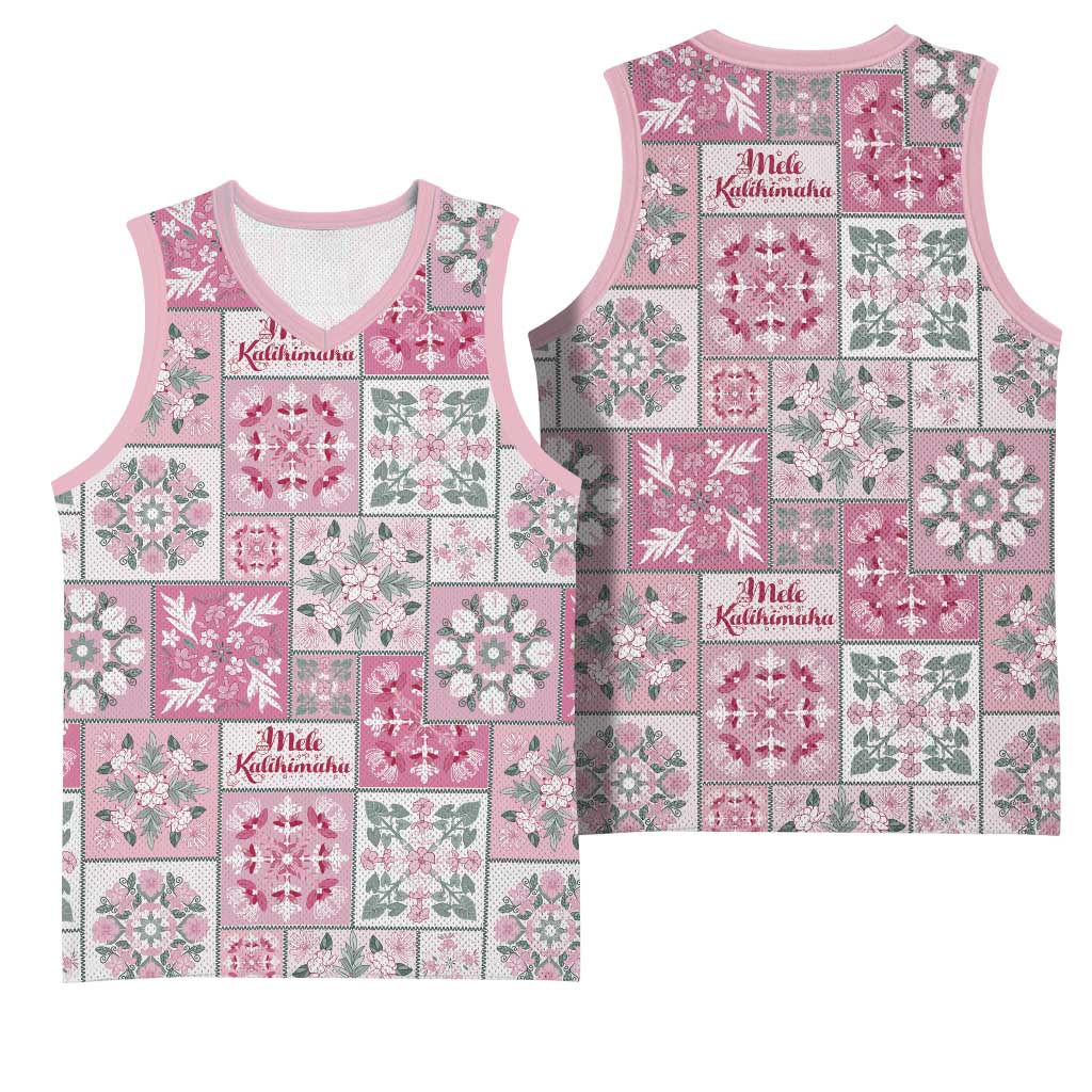 Mele Kalikimaka Hawaii Christmas Basketball Jersey Akala Seamless Floral Motif LT9 - Polynesian Pride
