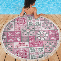 Mele Kalikimaka Hawaii Christmas Beach Blanket Akala Seamless Floral Motif LT9 - Polynesian Pride