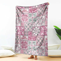 Mele Kalikimaka Hawaii Christmas Blanket Akala Seamless Floral Motif - Polynesian Pride