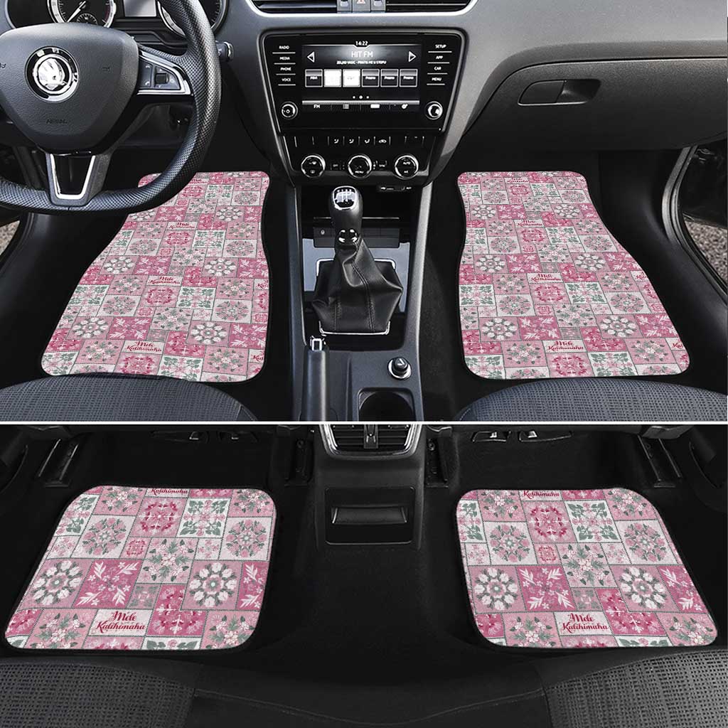 Mele Kalikimaka Hawaii Christmas Car Mats Akala Seamless Floral Motif - Polynesian Pride