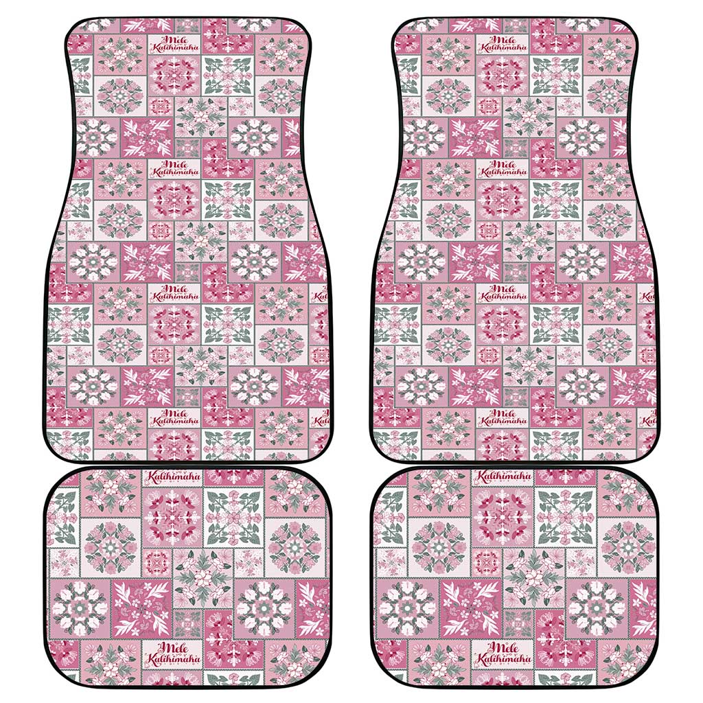 Mele Kalikimaka Hawaii Christmas Car Mats Akala Seamless Floral Motif - Polynesian Pride