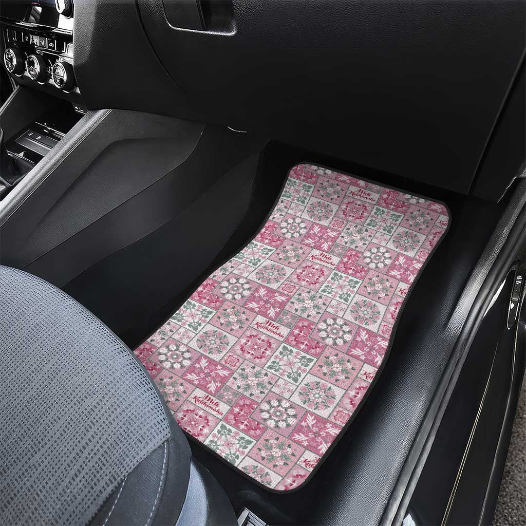 Mele Kalikimaka Hawaii Christmas Car Mats Akala Seamless Floral Motif - Polynesian Pride