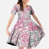 Mele Kalikimaka Hawaii Christmas Family Matching Off The Shoulder Long Sleeve Dress and Hawaiian Shirt Akala Seamless Floral Motif - Polynesian Pride