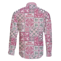 Mele Kalikimaka Hawaii Christmas Family Matching Off The Shoulder Long Sleeve Dress and Hawaiian Shirt Akala Seamless Floral Motif - Polynesian Pride