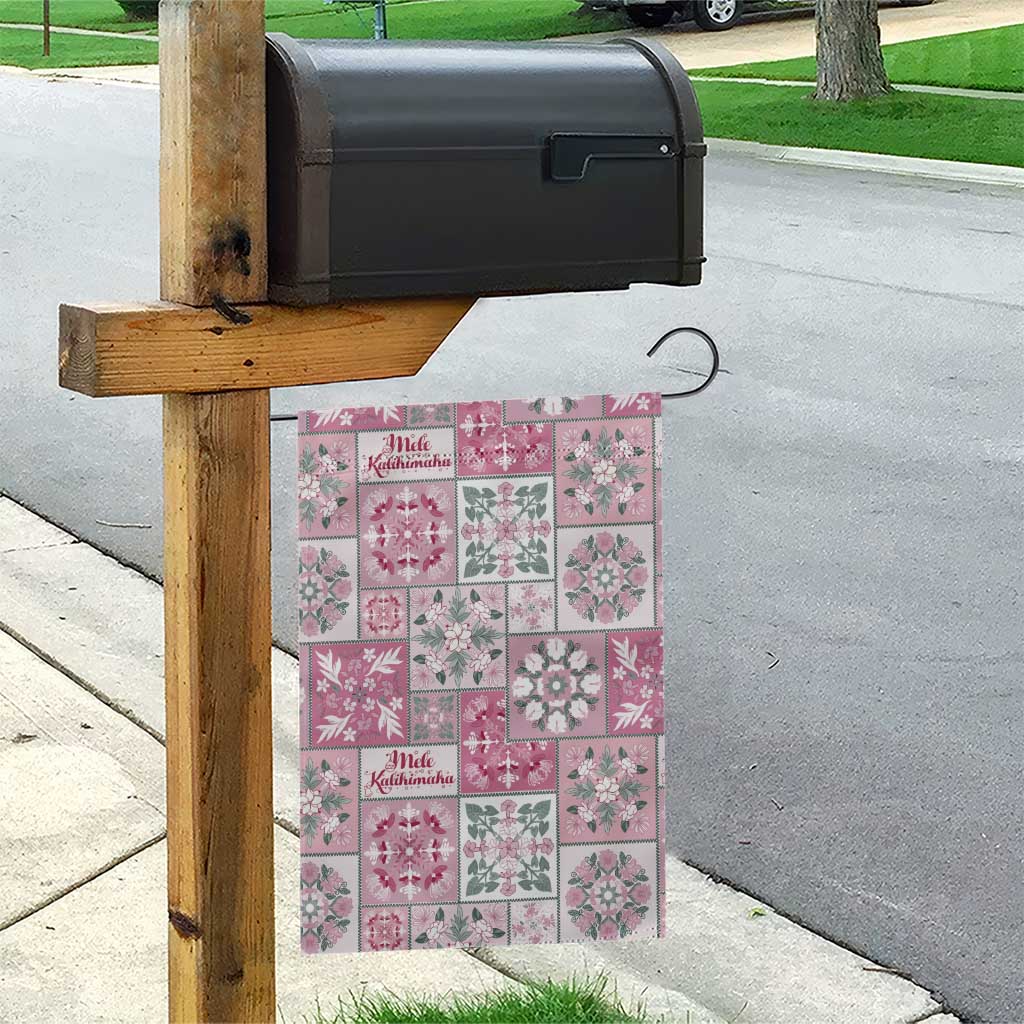 Mele Kalikimaka Hawaii Christmas Garden Flag Akala Seamless Floral Motif - Polynesian Pride