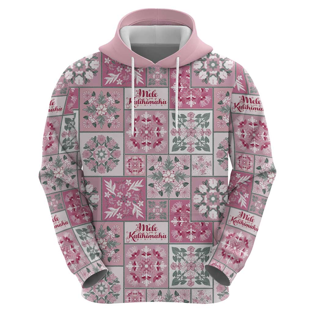 Mele Kalikimaka Hawaii Christmas Hoodie Akala Seamless Floral Motif - Polynesian Pride