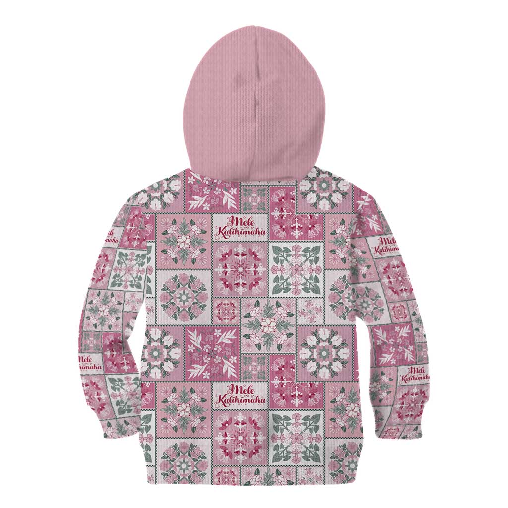 Mele Kalikimaka Hawaii Christmas Kid Hoodie Akala Seamless Floral Motif - Polynesian Pride