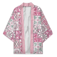 Mele Kalikimaka Hawaii Christmas Kimono Akala Seamless Floral Motif LT9 Unisex Pink - Polynesian Pride