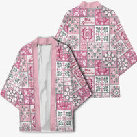 Mele Kalikimaka Hawaii Christmas Kimono Akala Seamless Floral Motif LT9 - Polynesian Pride