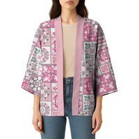 Mele Kalikimaka Hawaii Christmas Kimono Akala Seamless Floral Motif LT9 - Polynesian Pride