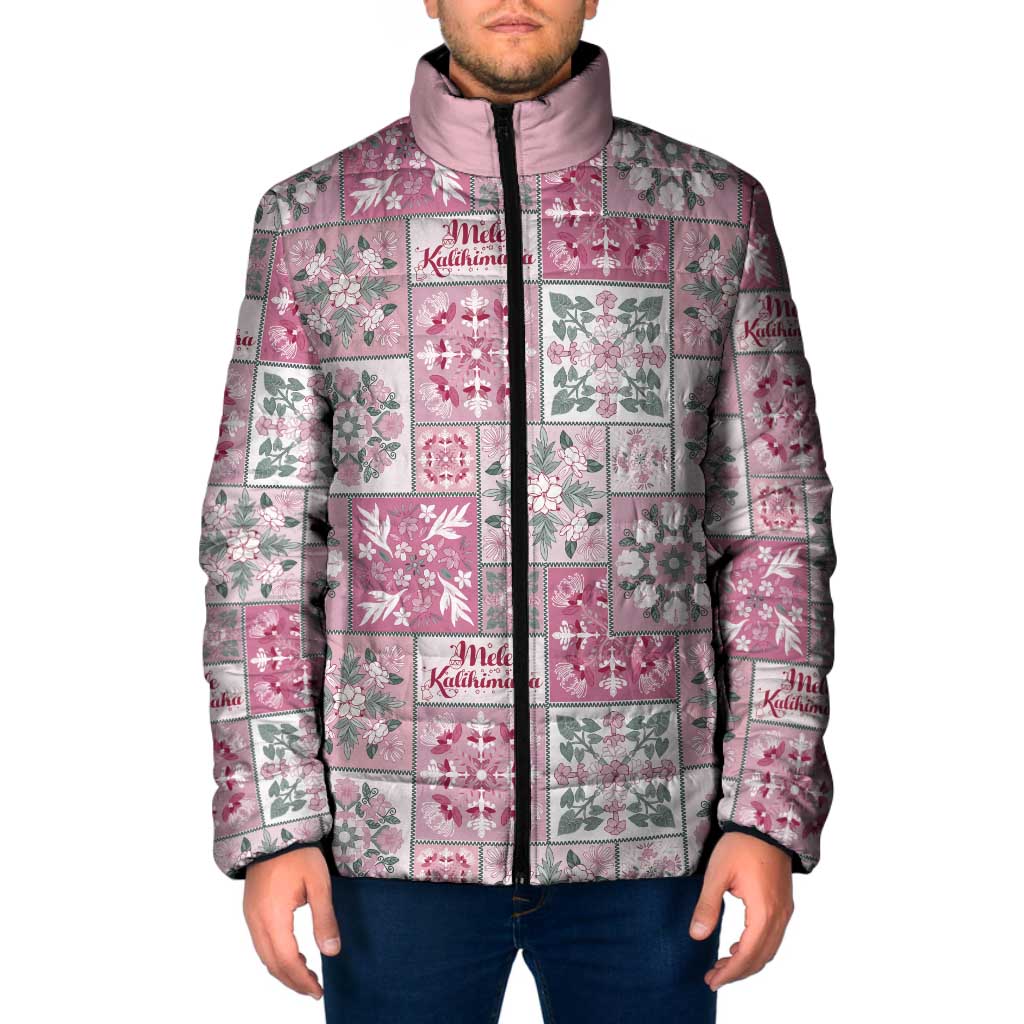 Mele Kalikimaka Hawaii Christmas Padded Jacket Akala Seamless Floral Motif LT9 Men Pink - Polynesian Pride